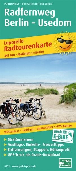 Radwanderkarte Radfernweg Berlin - Usedom, Sonstige von , KOMPASS freytag und berndt, 9783899203516