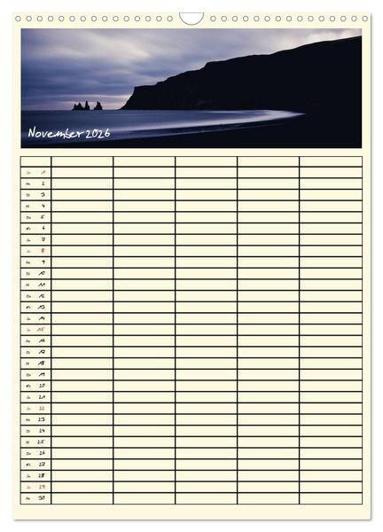 Produktbild: Urlaubsparadiese - Familienplaner (Wandkalender 2026 DIN A3 hoch), CALVENDO Monatskalender