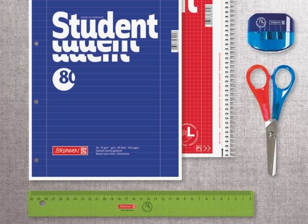 Produktbild: Brunnen Collegeblock Student Linksh&auml;nder &brvbar; A4, Lineatur 28, 80 Blatt, rot