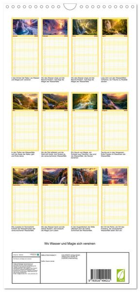 Produktbild: Familienplaner 2026 - Wo Wasser und Magie sich vereinen mit 5 Spalten (Wandkalender, 21 x 45 cm) CALVENDO