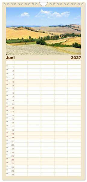 Produktbild: Familienplaner 2027 - Crete Senesi - Highlights einer einzigartigen Region mit 5 Spalten (Wandkalender, 21 x 45 cm) CALVENDO