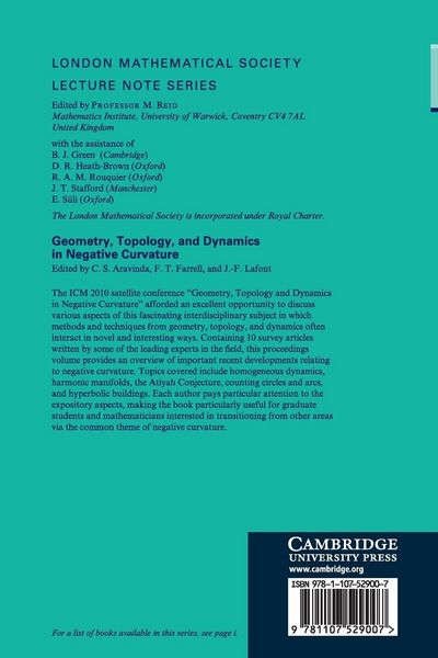 Produktbild: Geometry, Topology, and Dynamics in Negative Curvature
