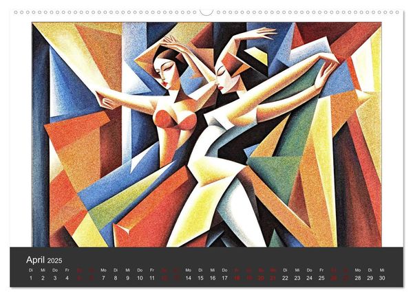 Kubistische Frauen Bilder (Wandkalender 2025 DIN A2 quer), CALVENDO Monatskalender