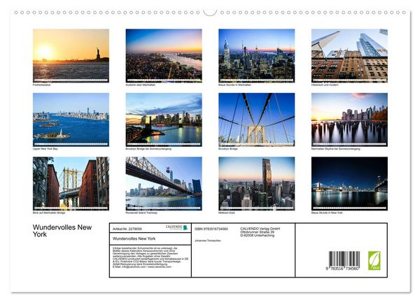 Produktbild: Wundervolles New York (hochwertiger Premium Wandkalender 2026 DIN A2 quer), Kunstdruck in Hochglanz