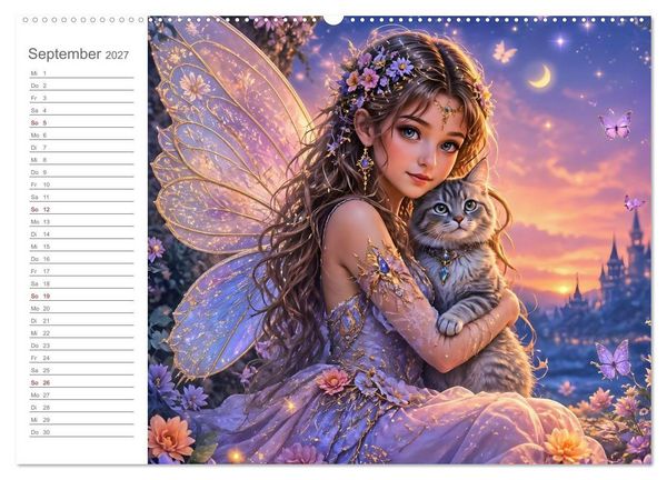 Produktbild: Magische Weggef&auml;hrten - Zw&ouml;lf Feen und ihre tierischen Begleiter (Wandkalender 2027 DIN A2 quer), CALVENDO Monatskalender
