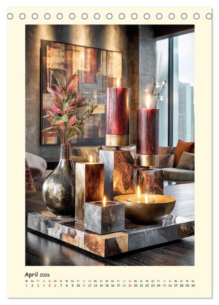 Produktbild: Exquisite Wohnaccessoires. Inspiration f&uuml;r ein stilvolles Zuhause (Tischkalender 2026 DIN A5 hoch), CALVENDO Monatskalender