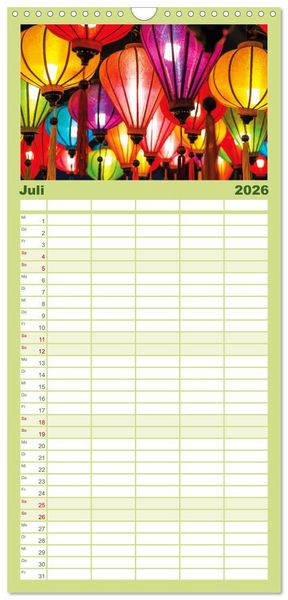 Produktbild: Familienplaner 2026 - Natur-Meditationen &ndash; Nimm Dir Zeit mit 5 Spalten (Wandkalender, 21 x 45 cm) CALVENDO
