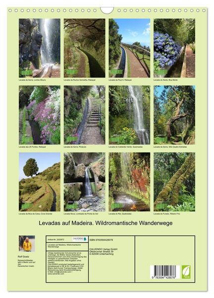Produktbild: Levadas auf Madeira. Wildromantische Wanderwege (Wandkalender 2027 DIN A3 hoch), CALVENDO Monatskalender