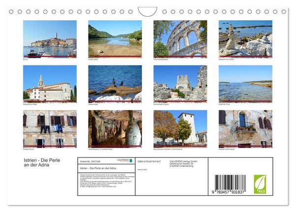 Produktbild: Istrien - Die Perle an der Adria (Wandkalender 2026 DIN A4 quer), CALVENDO Monatskalender