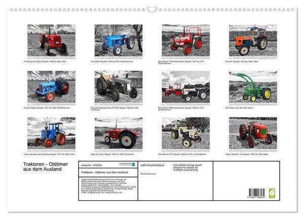 Produktbild: Traktoren - Oldtimer aus dem Ausland (Wandkalender 2026 DIN A2 quer), CALVENDO Monatskalender