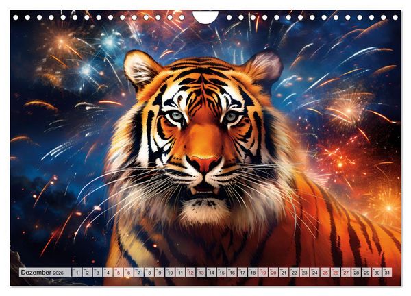 Produktbild: Jahr des Tigers - Portr&auml;ts des chinesischen Tierkreiszeichens (Wandkalender 2026 DIN A4 quer), CALVENDO Monatskalender
