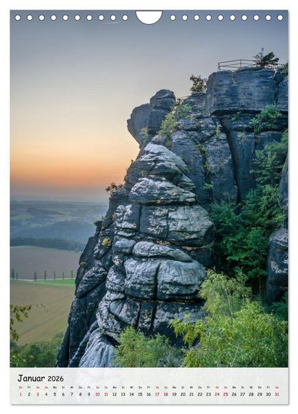 Produktbild: S&auml;chsische Schweiz - Unterwegs im sch&ouml;nen Elbsandsteingebirge (Wandkalender 2026 DIN A4 hoch), CALVENDO Monatskalender