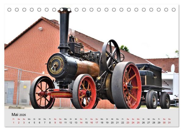 Produktbild: Oldtimer-Dampffahrzeuge. Historische Dampf- und Hei&szlig;luftfahrzeuge (Tischkalender 2026 DIN A5 quer), CALVENDO Monatskalender