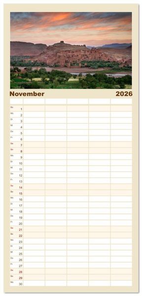 Produktbild: Familienplaner 2026 - M&auml;rchenhaftes Marokko mit 5 Spalten (Wandkalender, 21 x 45 cm) CALVENDO