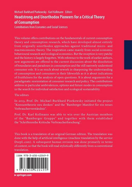 Produktbild: Headstrong and Unorthodox Pioneers for a Critical Theory of Consumption