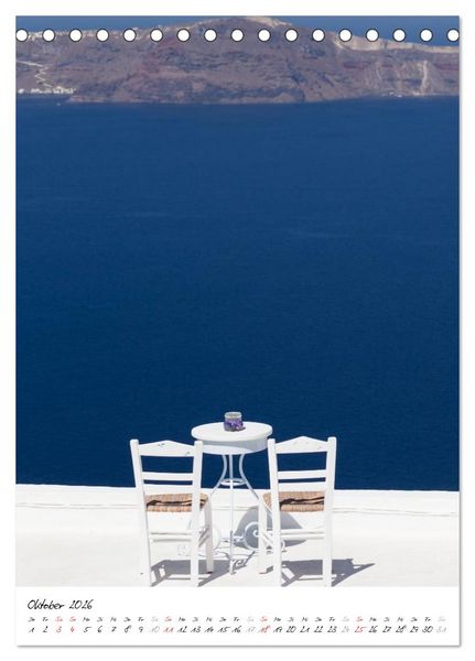 Produktbild: Insel des Lichts - Santorini (Tischkalender 2026 DIN A5 hoch), CALVENDO Monatskalender