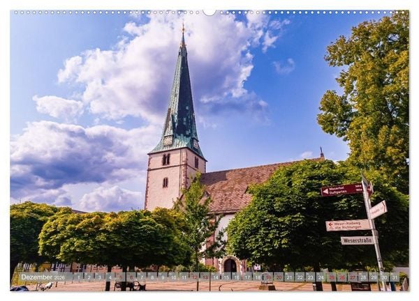 Produktbild: Ein Blick auf Holzminden an der Weser (hochwertiger Premium Wandkalender 2026 DIN A2 quer), Kunstdruck in Hochglanz