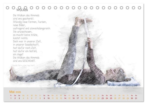 Produktbild: YOGA Inspirationen mit Texten zum Nachdenken (Tischkalender 2026 DIN A5 quer), CALVENDO Monatskalender
