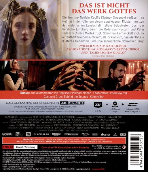 Produktbild: Immaculate (4K Ultra HD)