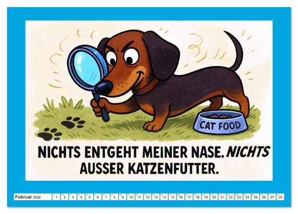 Produktbild: Fehlerfrei. Dackel eben. (Tischkalender 2026 DIN A5 quer), CALVENDO Monatskalender