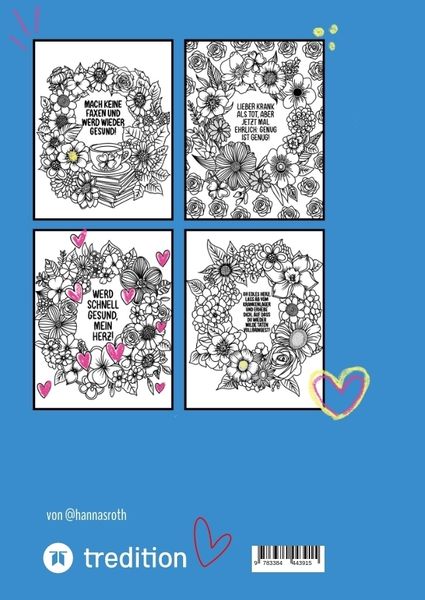 Produktbild: Genesungsw&uuml;nsche Malbuch von @hannasroth
