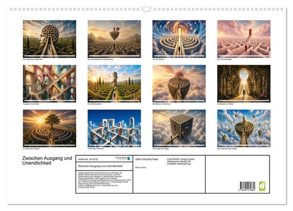 Produktbild: Zwischen Ausgang und Unendlichkeit (Wandkalender 2027 DIN A2 quer), CALVENDO Monatskalender