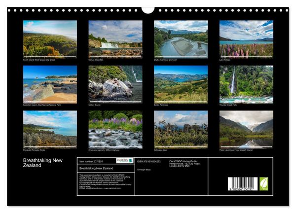 Produktbild: Breathtaking New Zealand (Wall Calendar 2026 DIN A3 landscape), CALVENDO 12 Month Wall Calendar