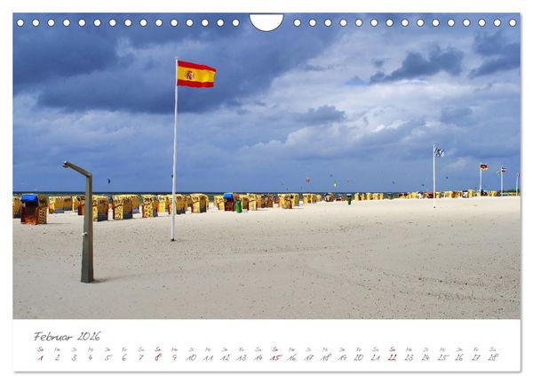 Produktbild: Seeb&auml;der an der Ostseek&uuml;ste - Mod&auml;ne Villen, bunte Strandk&ouml;rbe, Ostseebrise, Sand und Meer (Wandkalender 2026 DIN A4 quer), CALVENDO Monatskalender
