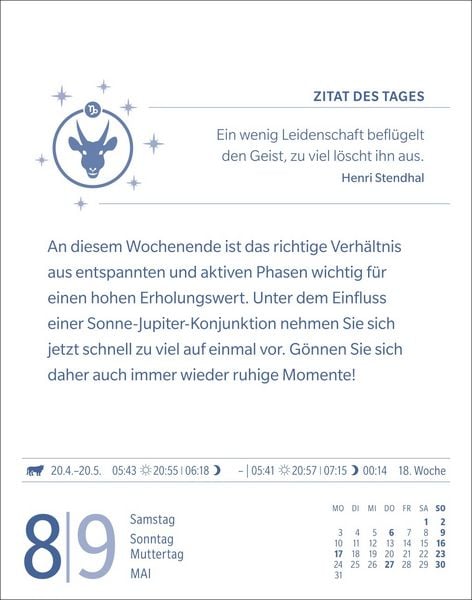 Produktbild: Steinbock Sternzeichenkalender 2027 - Tagesabrei&szlig;kalender - Ihr Horoskop f&uuml;r jeden Tag