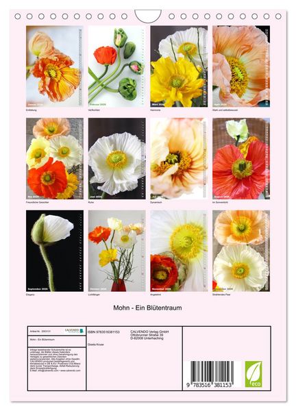 Produktbild: Mohn - Ein Bl&uuml;tentraum (Wandkalender 2026 DIN A4 hoch), CALVENDO Monatskalender