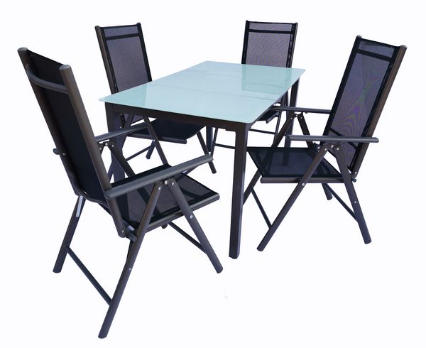 5 tlg. Gartenset Sitzgruppe Tisch Stühle 140 MA