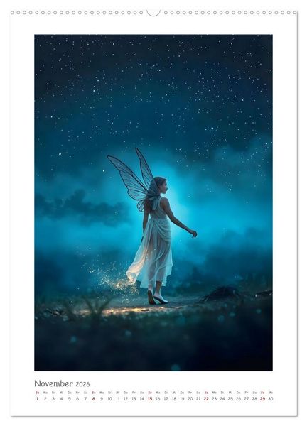 Produktbild: Wenn Fl&uuml;gel tr&auml;umen - Feen, Farben und Gef&uuml;hle in Traumlandschaften (hochwertiger Premium Wandkalender 2026 DIN A2 hoch), Kunstdruck in Hochglanz