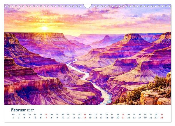 Produktbild: Reisetr&auml;ume Traumreisen. Die sch&ouml;nsten Reiseziele der Welt in Watercolor (Wandkalender 2027 DIN A3 quer), CALVENDO Monatskalender