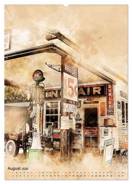 Produktbild: Route 66 - 2451 Meilen (hochwertiger Premium Wandkalender 2026 DIN A2 hoch), Kunstdruck in Hochglanz