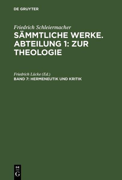 Produktbild: Hermeneutik und Kritik mit besonderer Beziehung auf das Neue Testament