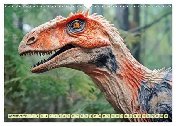 Produktbild: Urzeittiere - KI-Fantasiebilder (Wandkalender 2026 DIN A3 quer), CALVENDO Monatskalender