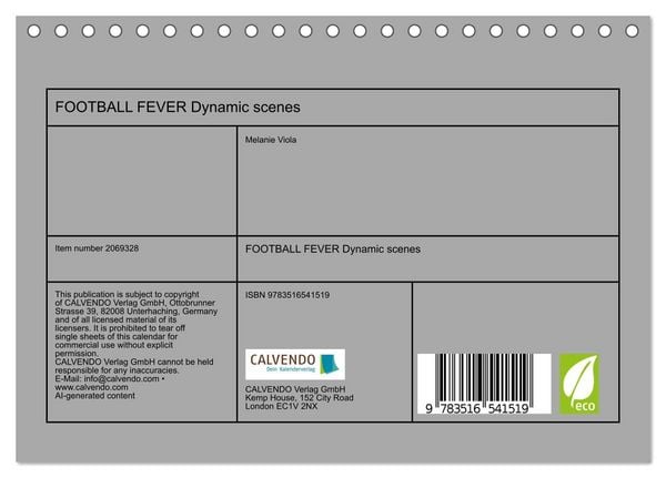 Produktbild: FOOTBALL FEVER Dynamic scenes (Desk Calendar 2026 DIN A5 landscape), CALVENDO 12 Month DeskCalendar