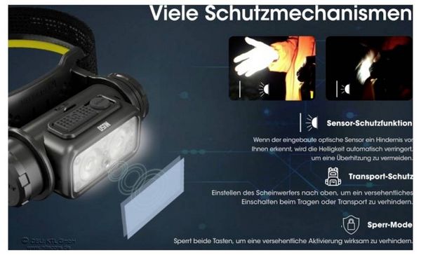 Produktbild: NiteCore NU50 LED Stirnlampe akkubetrieben 1400 lm NC-NU50