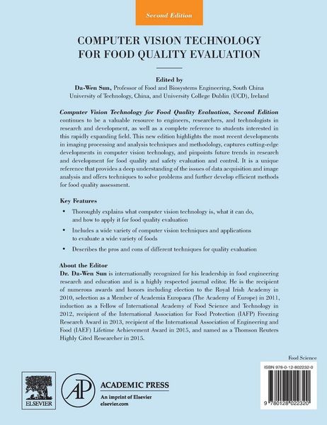 Produktbild: Computer Vision Technology for Food Quality Evaluation