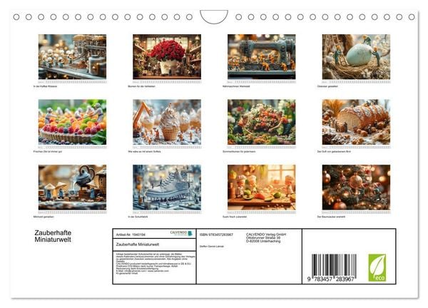 Produktbild: Zauberhafte Miniaturwelt (Wandkalender 2026 DIN A4 quer), CALVENDO Monatskalender