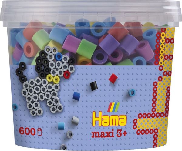 Produktbild: Hama 8571 - My first Hama B&uuml;gelperlen Maxi 3+, Dose mit ca. 600 St&uuml;ck, Pastell Mix