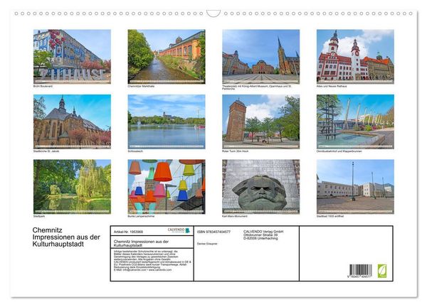 Produktbild: Chemnitz Impressionen aus der Kulturhauptstadt (Wandkalender 2026 DIN A2 quer), CALVENDO Monatskalender