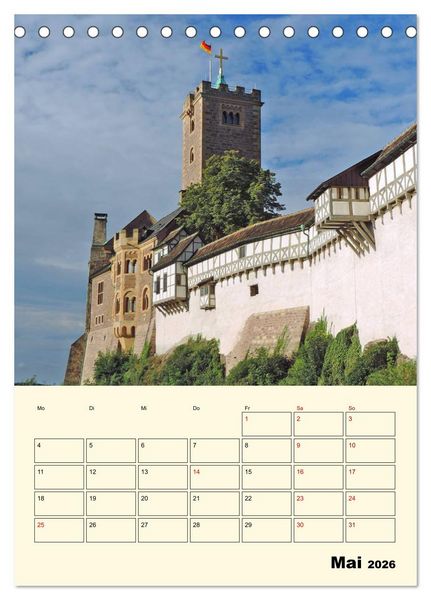 Produktbild: Die Wartburg - Weltkulturerbe in Th&uuml;ringen (Tischkalender 2026 DIN A5 hoch), CALVENDO Monatskalender
