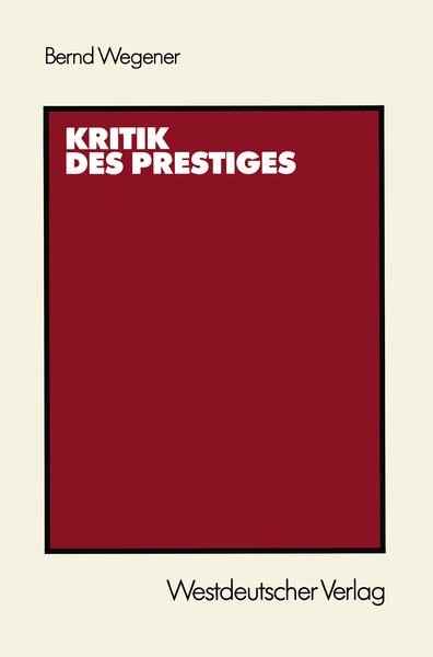 Produktbild: Kritik des Prestiges
