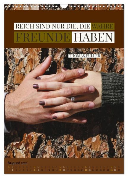 Produktbild: Freundschaft Weisheiten und Zitate (Wandkalender 2026 DIN A3 hoch), CALVENDO Monatskalender