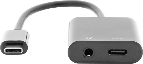 Produktbild: Digitus Audio Adapterkabel [1x USB-C&reg; Stecker - 2x USB-C&reg; Buchse, Klinkenbuchse 3.5 mm] AK-300400-002-S 20.00 cm Geschirmt, doppelt geschirmt