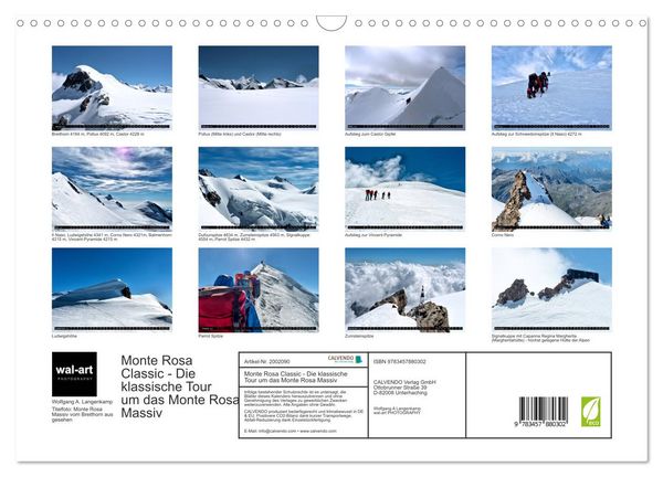 Produktbild: Monte Rosa Classic - Die klassische Tour um das Monte Rosa Massiv (Wandkalender 2026 DIN A3 quer), CALVENDO Monatskalender