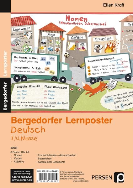 Lernposter Deutsch 3./4.Klasse, Sonstige von Ellen Kraft, Persen Verlag in der AAP Lehrerwelt GmbH, 978-3-8344-3048-9