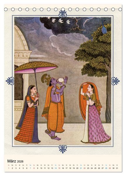 Produktbild: Indische Miniaturen (Tischkalender 2026 DIN A5 hoch), CALVENDO Monatskalender