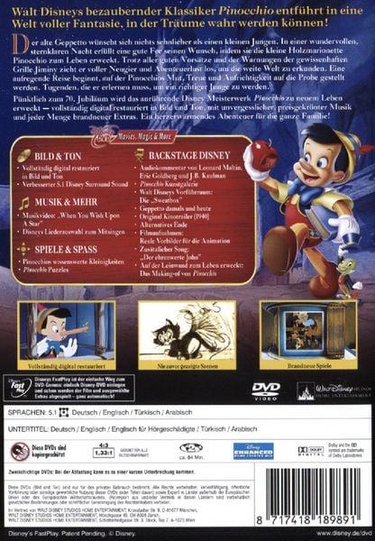 Produktbild: Pinocchio - Platinum Edition [2 DVDs]